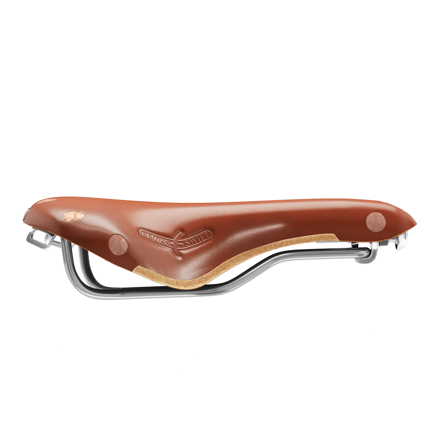 BROOKS Swift Chroom Zadel - Bruin/Honingbruin 3 BROOKS Swift Chroom Zadel - Bruin/Honingbruin