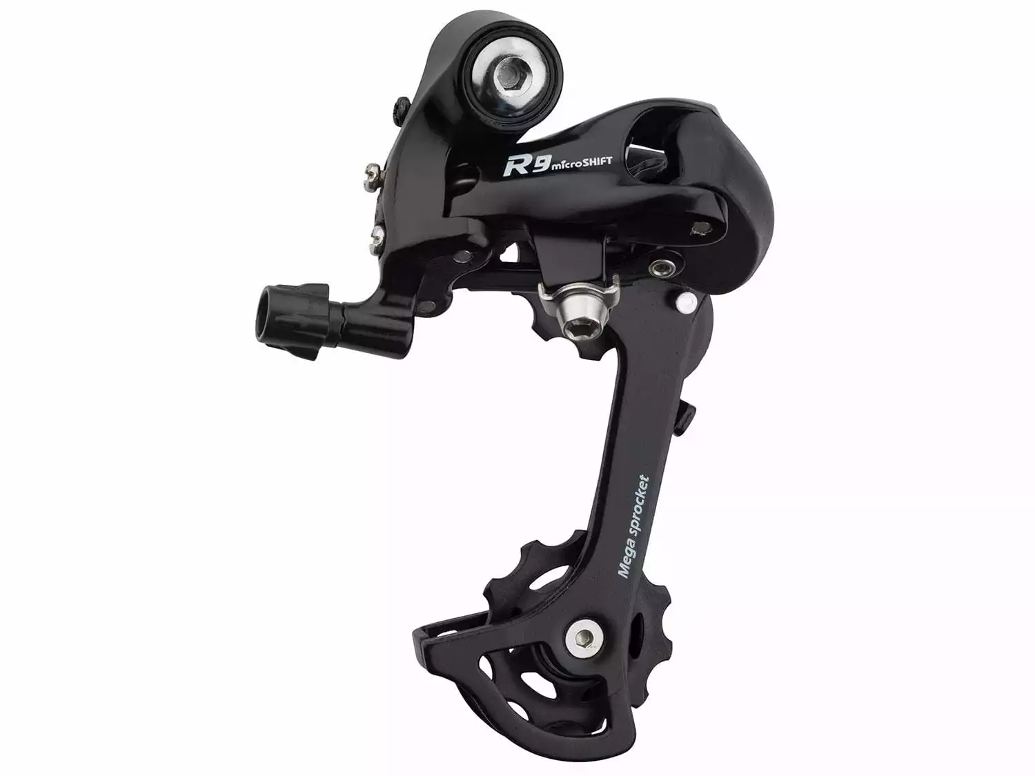 MICROSHIFT R9 Road Achterderailleur Medium Kooi 2x9/10 Sp. - Zwart 3 MICROSHIFT R9 Road Achterderailleur Medium Kooi 2x9/10 Sp. - Zwart