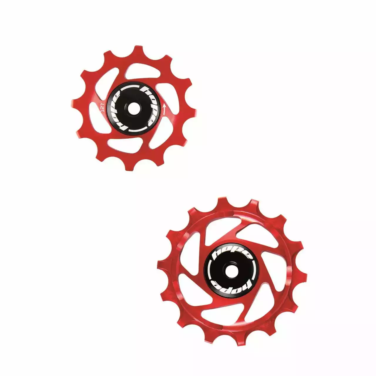 HOPE Jockey Wheels Katrollen - 14Z / 12Z - Rood 3 HOPE Jockey Wheels Katrollen - 14Z / 12Z - Rood